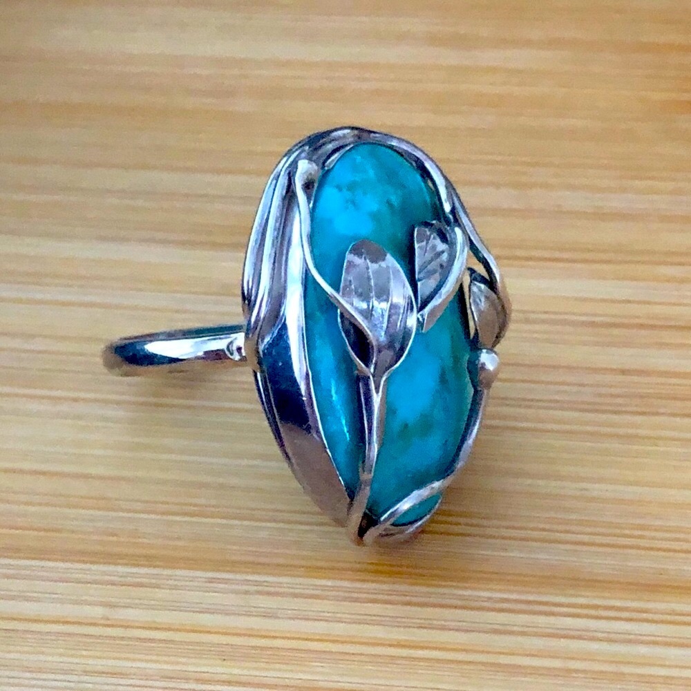 $79  Estate Fashion Ring   Sterling Silver   Marked ID  925 SSP   Size 10 & 1/4 - Picture 5 of 9
